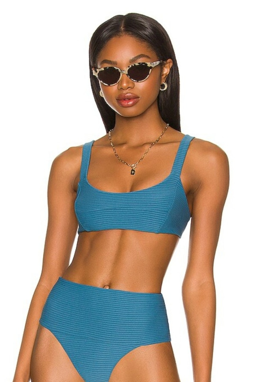 L*Space Jess Bikini Top in Oceanside Blue Size Small